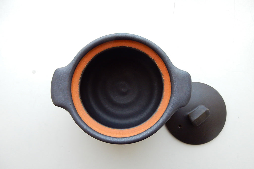 馬場勝文陶工房 スープポット 黒(蓋の取手は旧タイプ)