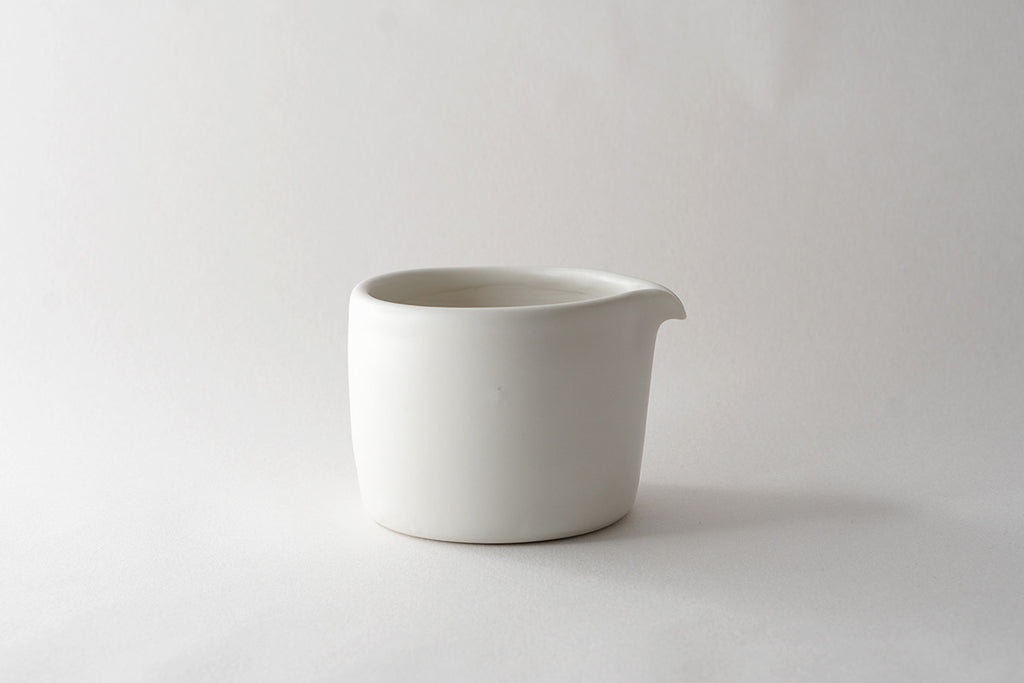 馬場勝文陶工房 | 白磁マット 片口すり鉢 すりこぎ棒付