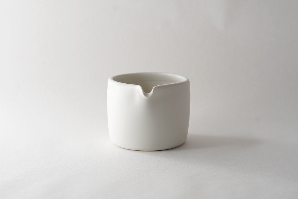 馬場勝文陶工房 | 白磁マット 片口すり鉢 すりこぎ棒付