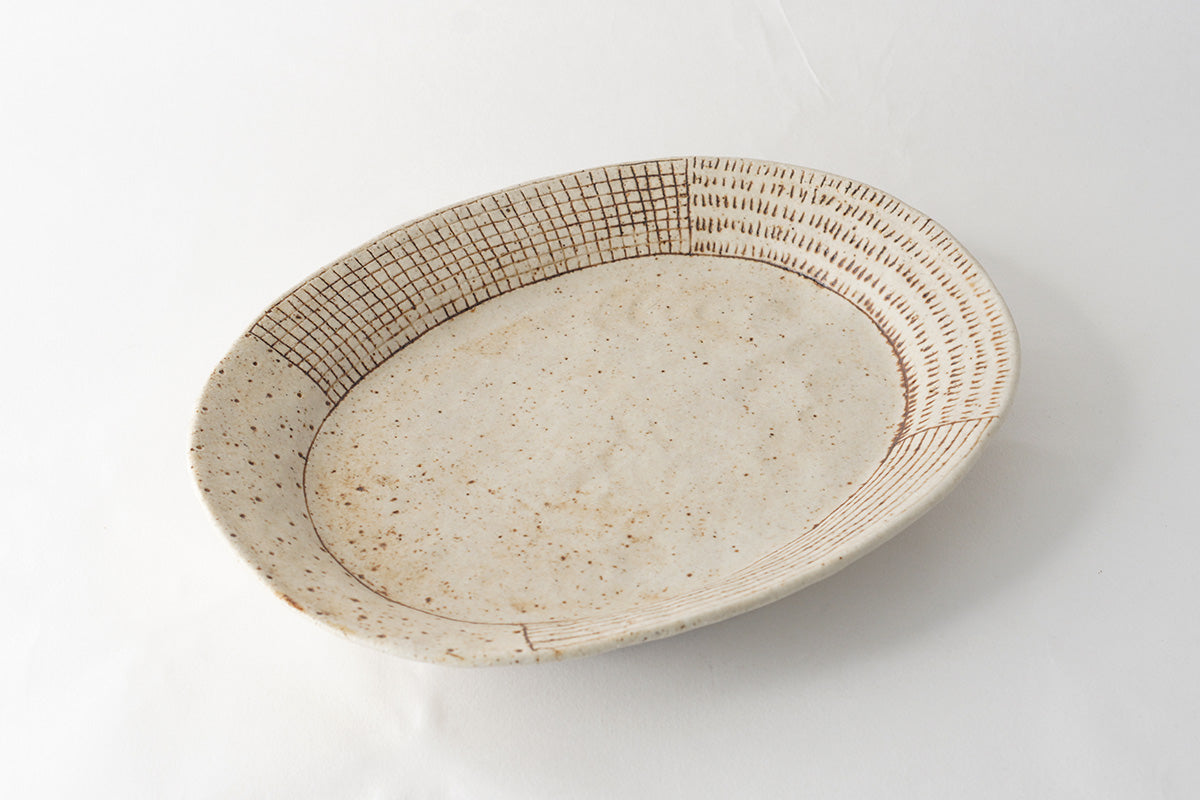 作家　金成潤子さんオーバル陶器皿 2個セット　未使用 金成潤子 ｜ 楕円皿 パスタ皿 カレー皿 オーバル皿 陶器