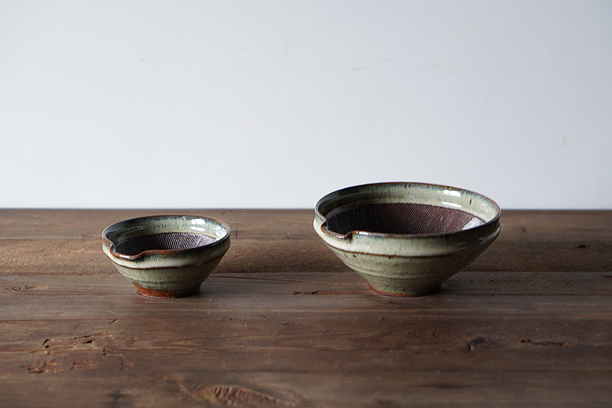 山只華陶苑 ｜ すり鉢 6寸 4寸 ワラ灰 JUJU mortier 美濃焼 高田焼