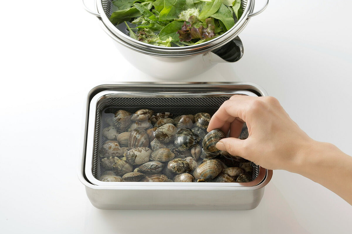 SUS・ga(サス・ガ) ステンレスバット2枚（フタ・アミ付） SUS-B500 バット ステンレスバット 2枚 SUS・ga サス・ガ フタ・アミ