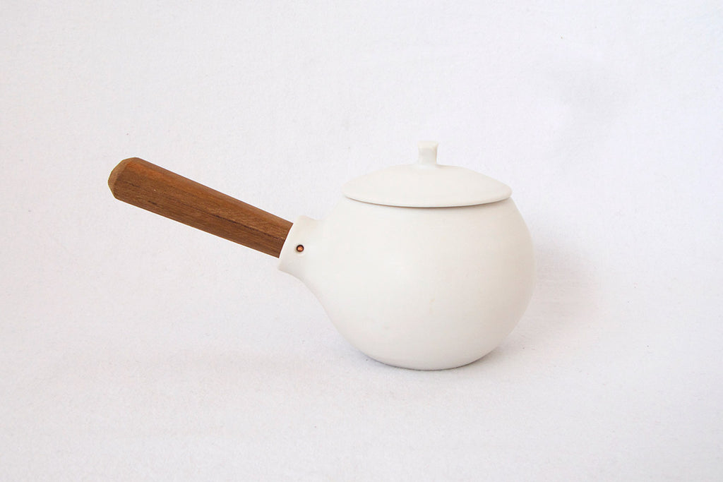 馬場勝文陶工房 白磁マット急須［丸］