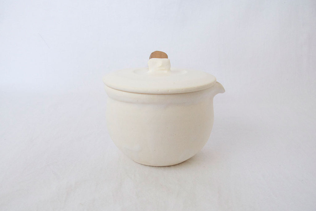 馬場勝文陶工房 ふた付き耐熱ミルクパン［白］