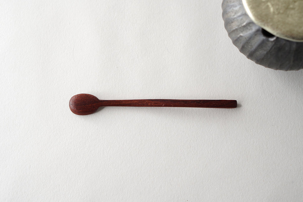 馬場勝文陶工房 ｜ 黒釉 すずふたシュガーポット 匙付き［丸］