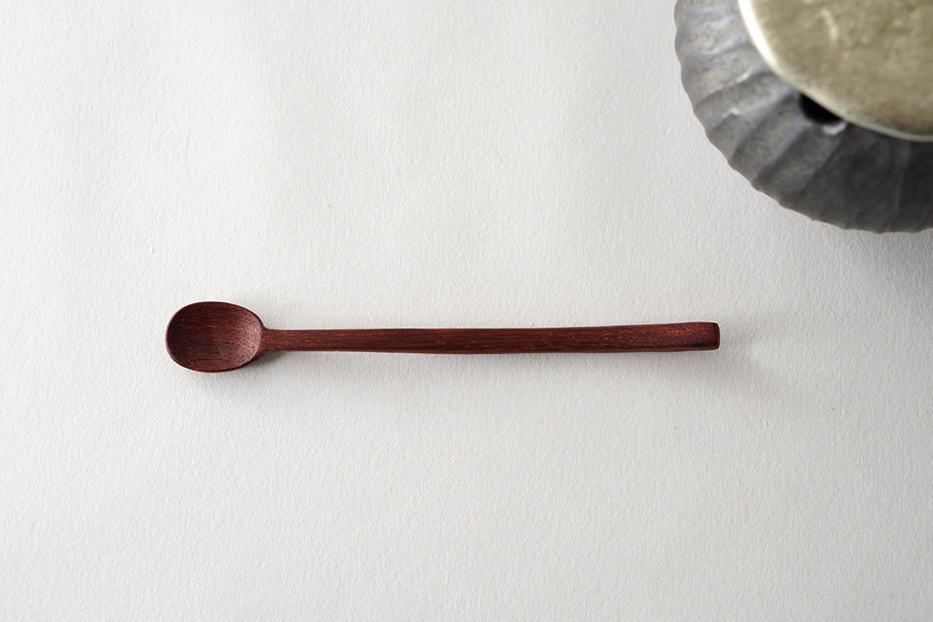 馬場勝文陶工房 ｜ 黒釉 すずふたシュガーポット 匙付き［丸］