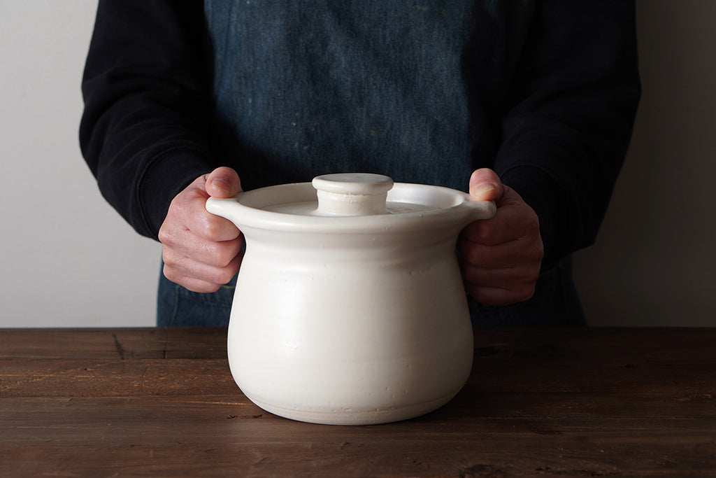 馬場勝文陶工房 ｜ ごはん炊き鍋 2合［白］