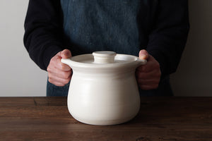 馬場勝文陶工房 ｜ ごはん炊き鍋 2合［白］