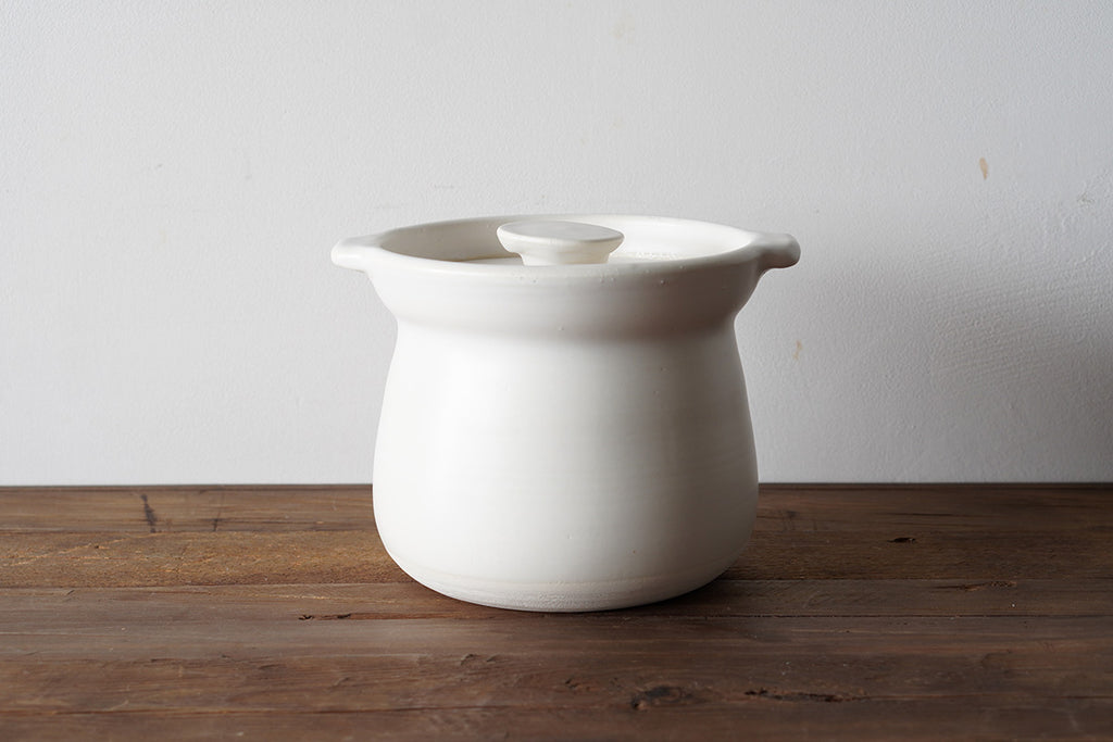馬場勝文陶工房 ｜ ごはん炊き鍋 3合［白］