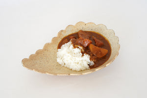 鈴木史恵 カレー皿 ペイズリー 橙